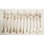 Set twelve Austro-Hungarian silver table forks