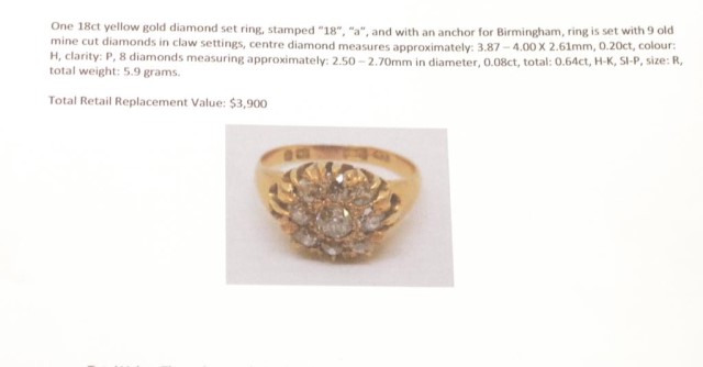 Victorian diamond and 18ct yellow gold ring - Image 4 of 4