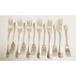 Set twelve Austro-Hungarian silver table forks