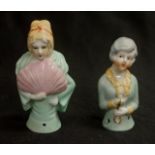 Two various ceramic half dolls