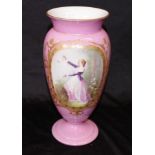 Early Continental hand painted mantle vase