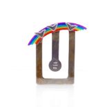 Sterling silver and acrylic rainbow money clip