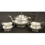 Three piece English silver plate coffee set