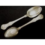 Pair Queen's pattern sterling silver serving spoon