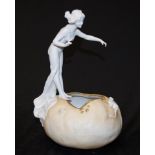 Art Nouveau figural decorated ceramic bowl