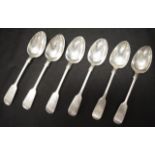 Set six Victorian sterling silver teaspoons