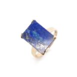 Mid century lapis and 9ct rose gold cocktail ring
