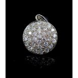 Diamond cluster set 18ct white gold pendant