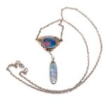 Australian Arts & Crafts silver and opal pendant