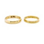 Two yellow gold wedding bands