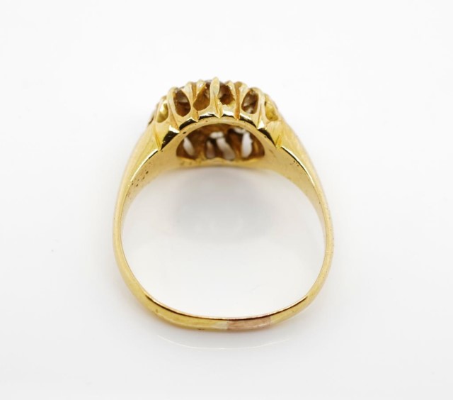 Victorian diamond and 18ct yellow gold ring - Image 3 of 4