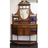 Edwardian mirror back etagere cabinet