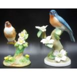 Two Crown Staffordshire bird figurines