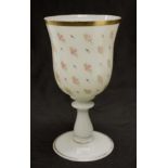 Victorian Milk Glass hand painted goblet