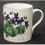 Wemyss floral painted pottery violets mug