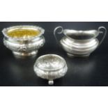 Three various sterling silver open salts