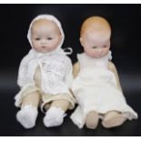 Two antique German bisque dolls
