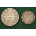 Australian 1937 crown and 1927 florin (2)