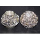 Pair Israeli silver 'Temple Mount' moulded pieces