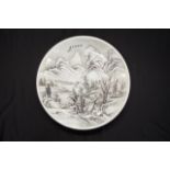 Large Chinese Republic Mountain scene charger