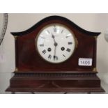 Georgian style wood cased mantle clock