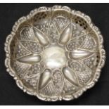 Pierced silver sweetmeat dish