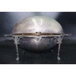Vintage silver plate tureen with retractable cover