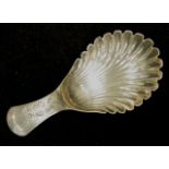 George III silver shell form caddy spoon
