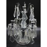 Bronze & crystal 4 branch candelabrum