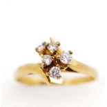 Five stone diamond and 18ct yellow gold ring