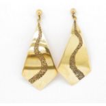 9ct yellow gold "kite" hanging earrings