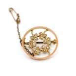 Australian 9ct rose gold "clover" brooch