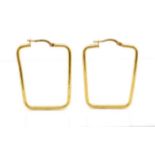 Rectangular 9ct rose gold hoop earrings
