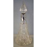 Antique sterling silver topped perfume bottle