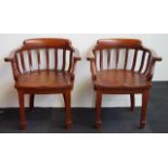 Pair of Western Australian jarrah tub chairs