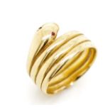 18ct yellow gold snake ring