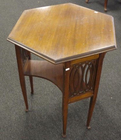 Edwardian Hexagonal two tier occasional table