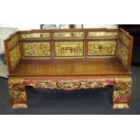 Chinese painted dragon bench