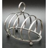 George V sterling silver toast rack