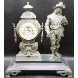 Vintage Ansonia figural Don Caesar spelter clock