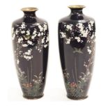 Pair of Japanese cloisonne vases