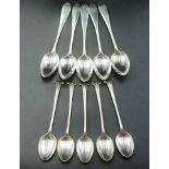 Two sets sterling silver teaspoons