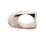 Scandinavian style silver abstract ring