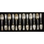Set twelve sterling silver dessert spoons
