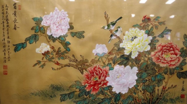 Good framed Chinese watercolour painting