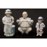 Three various Antique porcelain nodder figurines