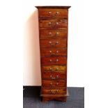 Antique style tall chest of ten drawers