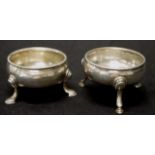 Pair of George II sterling silver salts