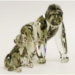 Swarovski Crystal SCS Gorillas mother & a cub