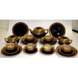 Twenty one piece Japanese Satuma teaset